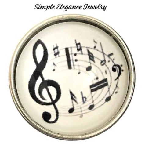 Music Snap Charm 20mm - Snap Jewelry