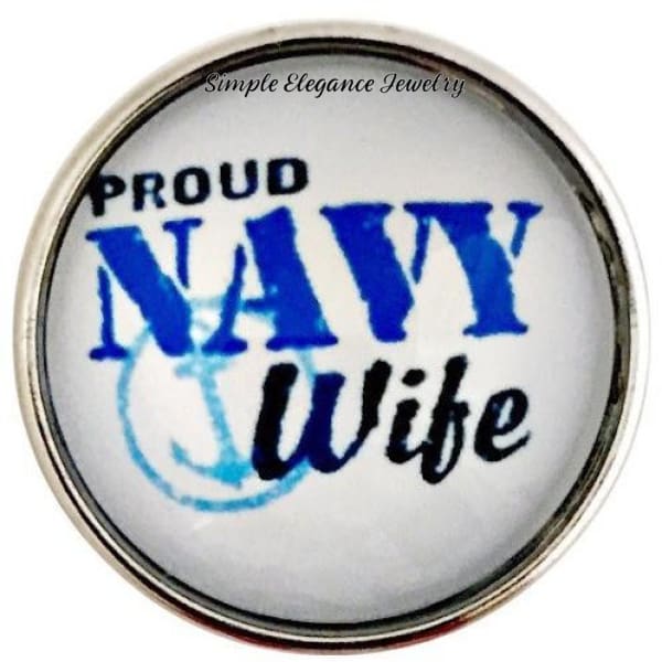 Navy Wife Snap 20mm for Snap Charm Jewelry - Snap Jewelry