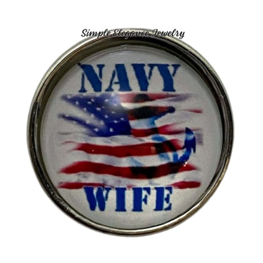 Navy Wife Snap Charm 20mm - Snap Jewelry