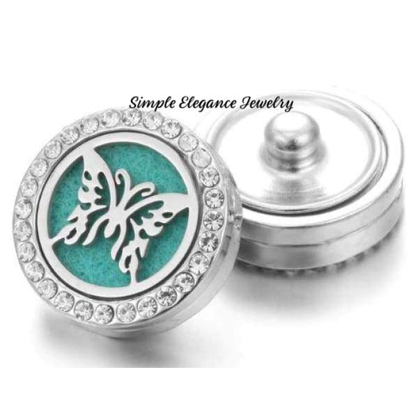 Oil/Perfume Deffuiser Snap Charm 20mm for Snap Jewelry-Simple Elegance Jewelry - Butterfly / Teal - Snap Jewelry