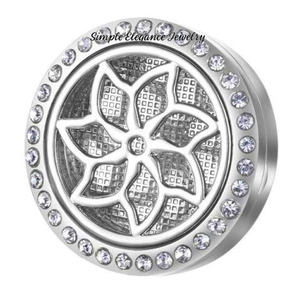Oil/Perfume Deffuiser Snap Charm 20mm for Snap Jewelry-Simple Elegance Jewelry - Flower / Black - Snap Jewelry