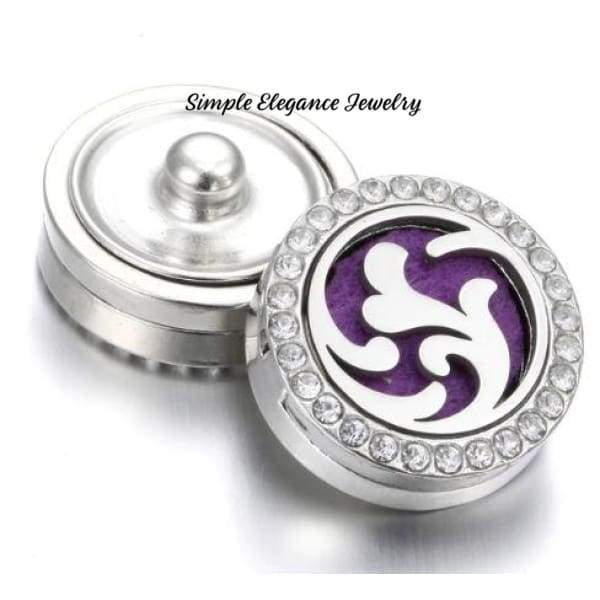 Oil/Perfume Deffuiser Snap Charm 20mm for Snap Jewelry-Simple Elegance Jewelry - Leaf / Purple - Snap Jewelry