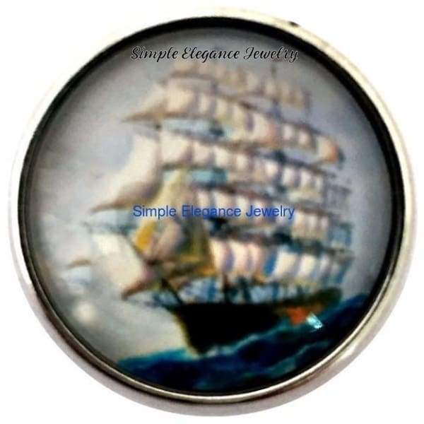 Old Sailing Ship Snap 20mm for Snap Charm Jewelry - Snap Jewelry