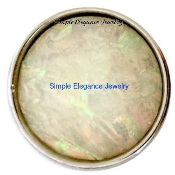 Opal Shimmer Acrylic Snap (October Birthstone) 18mm for Snap Charm Jewelry - Snap Jewelry