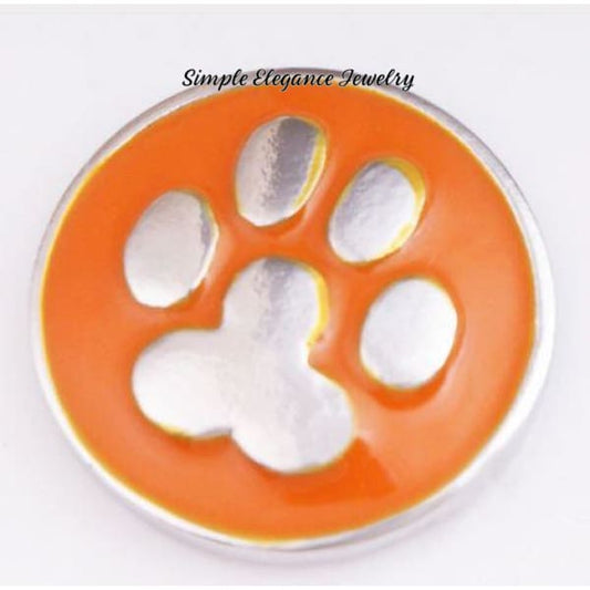 Orange Metal Paw Snap Charm 20mm for Snap Charm Jewelry - Snap Jewelry