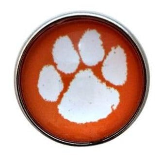 Orange Paw Print Snap 20mm for Snap Jewelry - Snap Jewelry