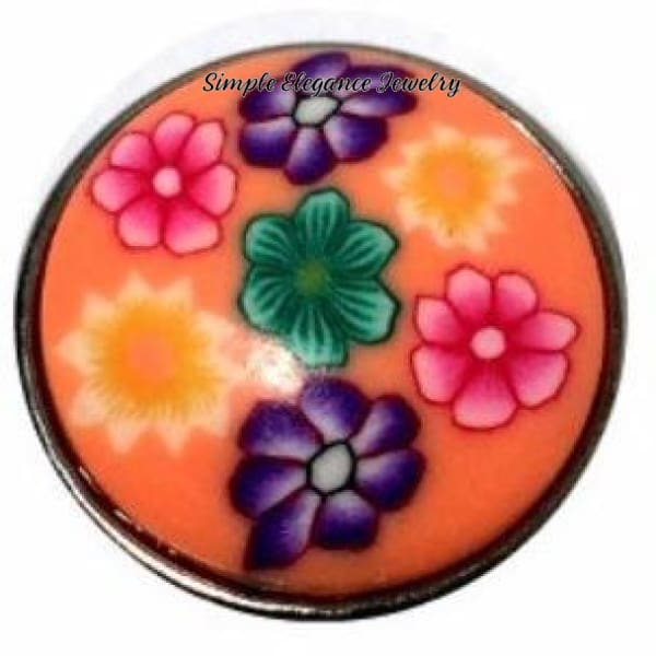 Orange Polymer Clay Snap 18mm (Each One Slightly Different) - Snap Jewelry