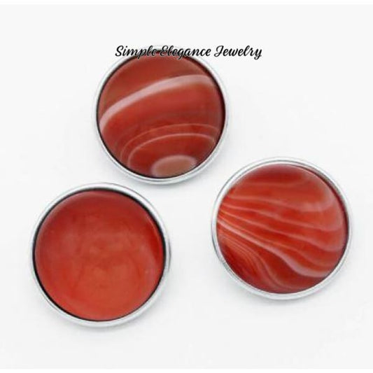 Orange-Rust Marbled Stone Snap Charm - Snap Jewelry