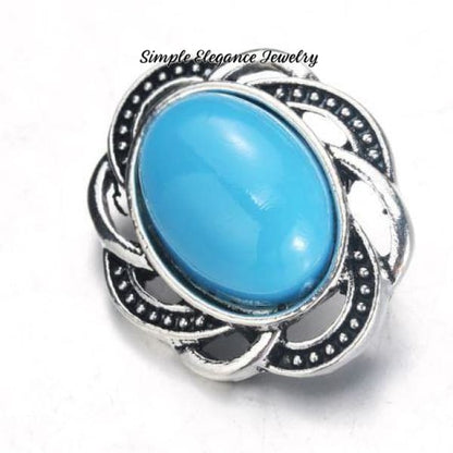 Oval Rhinestone Filigree Snap 20mm for Snap Jewelry-Assorted Colors - Turquoise - Snap Jewelry