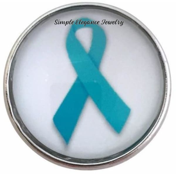 Ovarian Cancer-Teal Ribbon Snap 20mm for Snap Jewelry - Snap Jewelry
