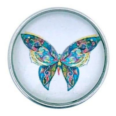 Painted Animal-Butterfly Snap 20mm - Snap Jewelry