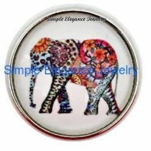 Painted Elephant Snap 20mm for Snap Jewelry - Snap Jewelry