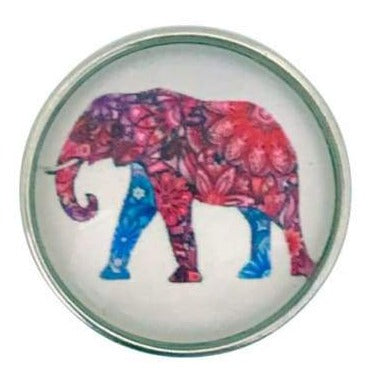 Painted Elephant Snap 20mm - Snap Jewelry