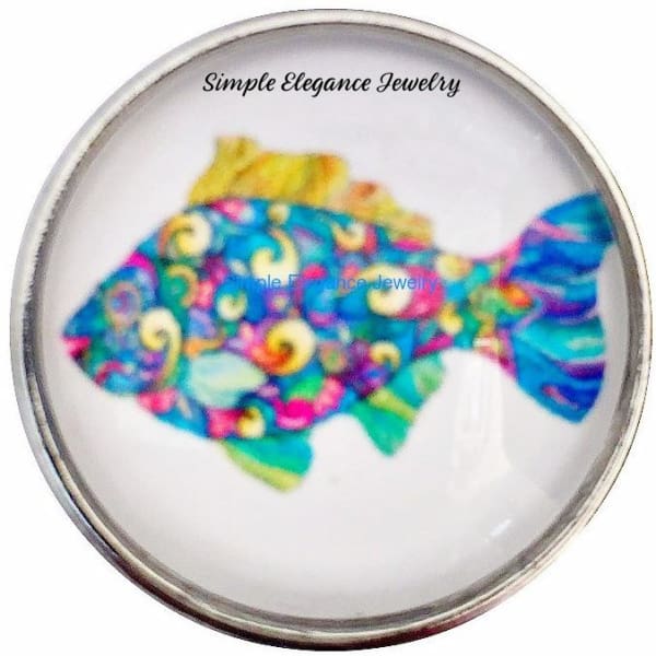 Painted Fish Snap 20mm - Snap Jewelry