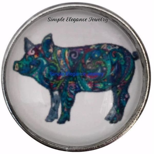 Painted Pig Snap Charm 20mm for Snap Jewelry - Snap Jewelry