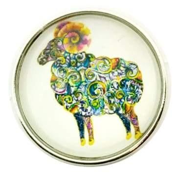 Painted Ram Snap Button 20mm - Snap Jewelry