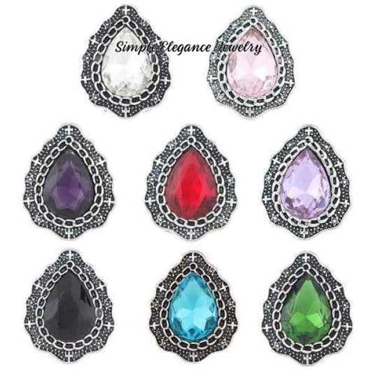 Pear Shaped Rhinestone Snap for Snap Charm Jewelry 20mm(Several Colors to Choose From) - Snap Jewelry