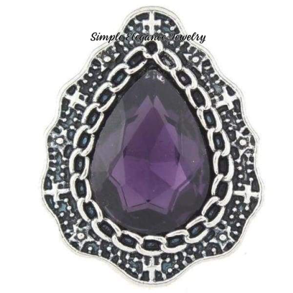 Pear Shaped Rhinestone Snap for Snap Charm Jewelry 20mm(Several Colors to Choose From) - Dark Purple - Snap Jewelry