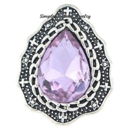 Pear Shaped Rhinestone Snap for Snap Charm Jewelry 20mm(Several Colors to Choose From) - Light Purple - Snap Jewelry