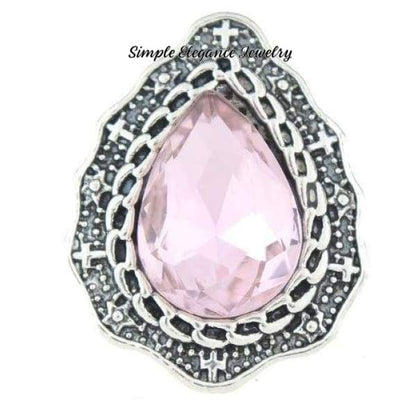 Pear Shaped Rhinestone Snap for Snap Charm Jewelry 20mm(Several Colors to Choose From) - Pink - Snap Jewelry