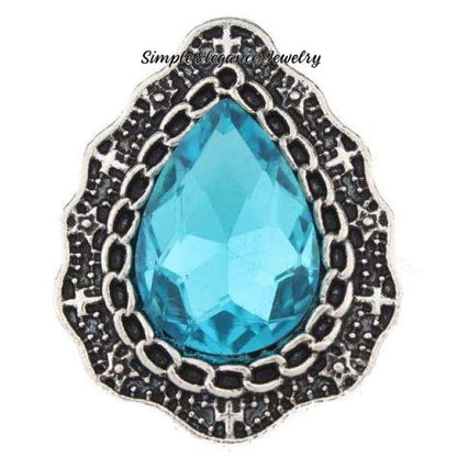 Pear Shaped Rhinestone Snap for Snap Charm Jewelry 20mm(Several Colors to Choose From) - Turquoise - Snap Jewelry