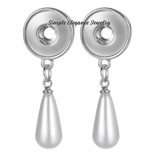 Pearl Drop Snap Earrings 12mm MINI Snaps - Snap Jewelry