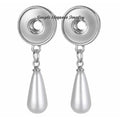 Pearl Drop Snap Earrings 12mm MINI Snaps - Snap Jewelry