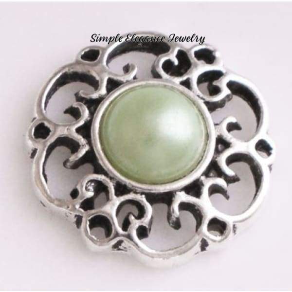 Pearl Flower Snap 20mm for Snap Charms (4 Colors Available) - Green - Snap Jewelry