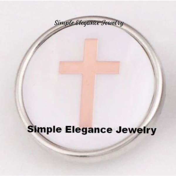 Pearl Gold Cross Snap 18mm - Snap Jewelry