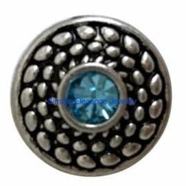 Pebble Aquamarine (March Birthstone) Metal 18mm Snap - Snap Jewelry
