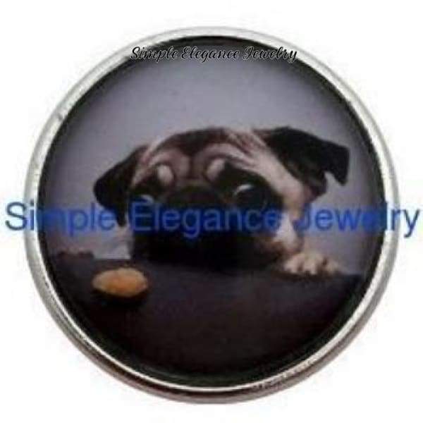Peeking Pug Dog Snap 20mm for Snap Jewelry - Snap Jewelry