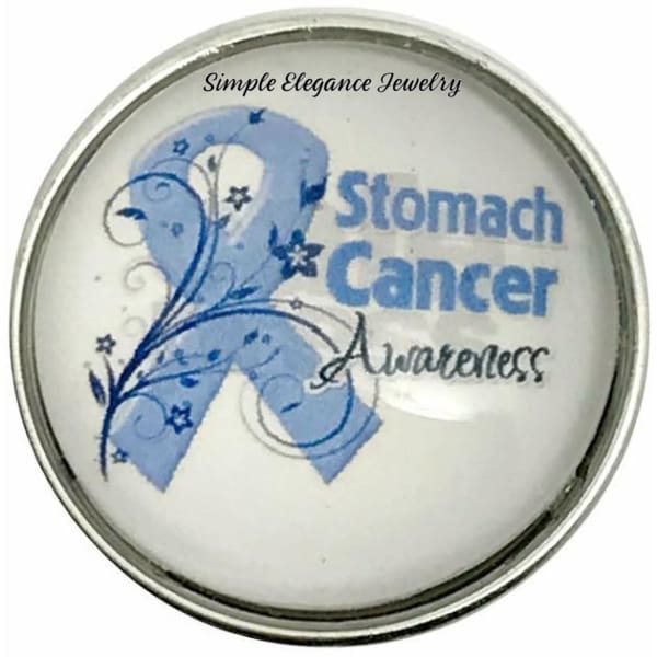 Periwinkle Stomach Cancer Ribbon Snap 20mm for Snap Jewelry - Snap Jewelry