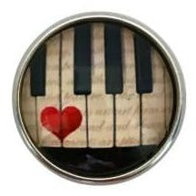 Piano Music Snap Charm 20mm - Snap Jewelry