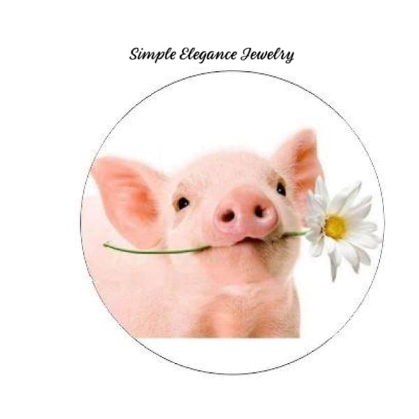 Pig Daisy 20mm for Snap Charm Jewelry - Snap Jewelry