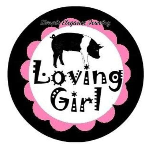 Pig Loving Girl Snap Charm 20mm for Snap Jewelry - Snap Jewelry
