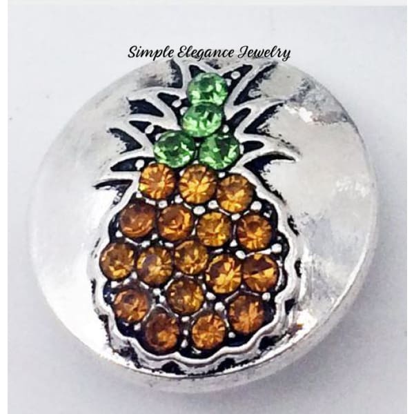Pineapple Rhinestone Metal Snap-20mm Snap - Snap Jewelry