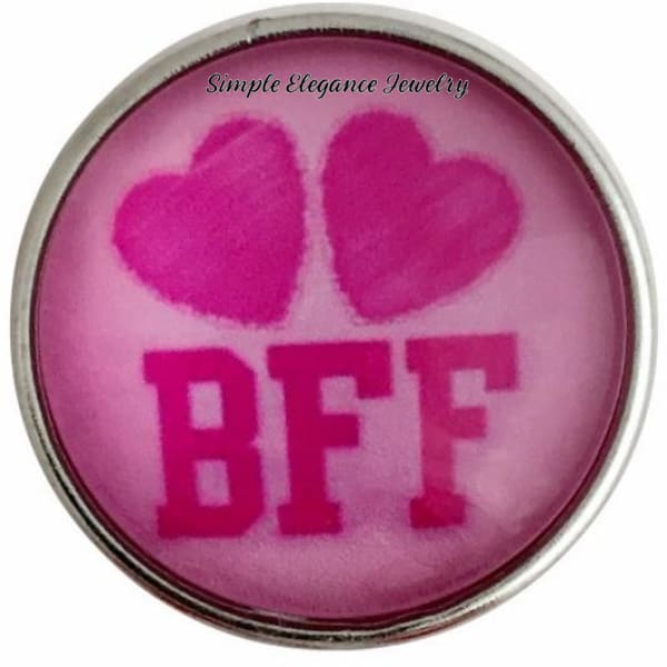 Pink BFF Friend Snap 20mm for Snap Charm Jewelry - Snap Jewelry