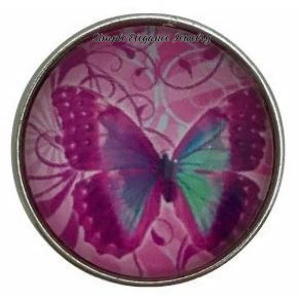 Pink Butterfly 20mm for Snap Jewelry - Snap Jewelry