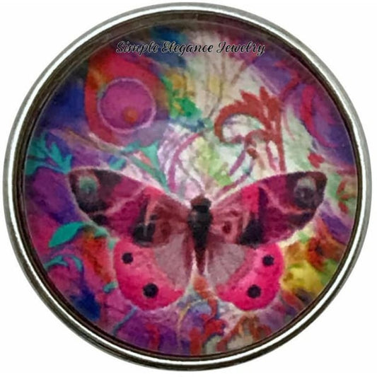 Pink Butterfly Snap Charm 20mm for Snap Jewelry - Snap Jewelry