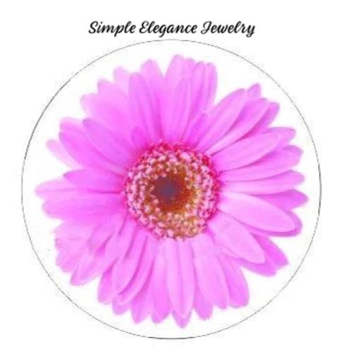 Pink Daisy 20mm for Snap Charm Jewelry - Snap Jewelry
