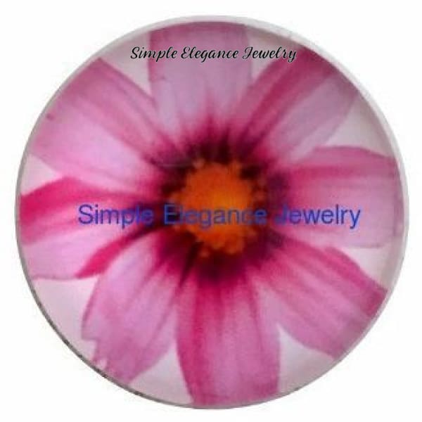 Pink Daisy Snap 18mm - Snap Jewelry