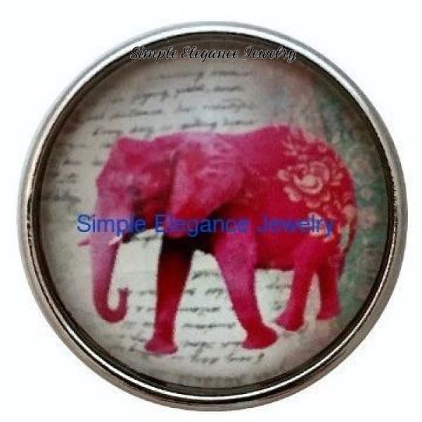 Pink Elephant Snap 20mm - Snap Jewelry
