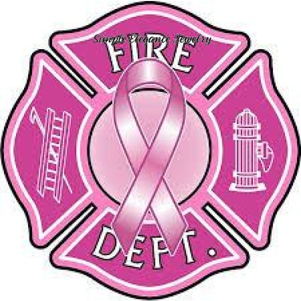 Pink Fire Department Snap 20mm Snap for Snap Jewelry - Snap Jewelry