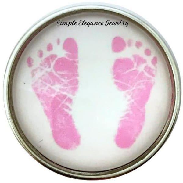 Pink Girls Baby Feet Snap 20mm for Snap Jewelry - Snap Jewelry