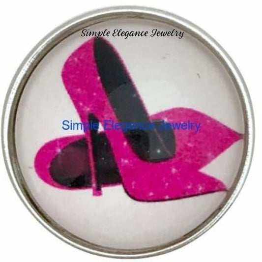 Pink High Heel Shoes 20mm for Snap Charm Jewelry - Snap Jewelry