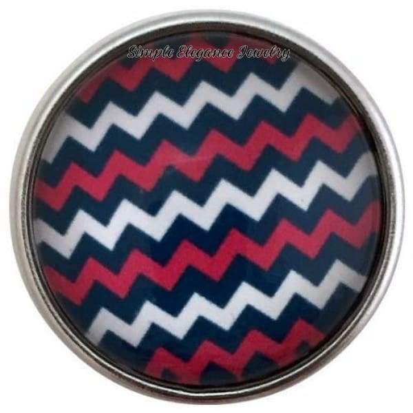 Pink-Navy Chevron Snap Charm 20mm for Snap Jewelry - Snap Jewelry