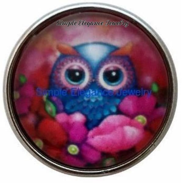 Pink Owl Snap 20mm - Snap Jewelry