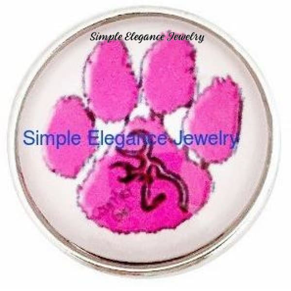 Pink Paw Print Snap 20mm for Snap Jewelry - Snap Jewelry