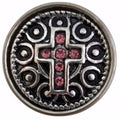 Pink Rhinestone Cross Snap Charm 18mm for Snap Charm Jewelry - Snap Jewelry