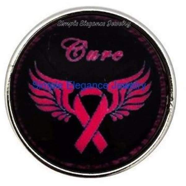 Pink Ribbon Cure Snap 20mm for Snap Charm Jewelry (142) - Snap Jewelry